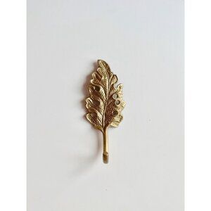 Vintage Solid Brass Oak Leaf Wall Hook Coat Hook